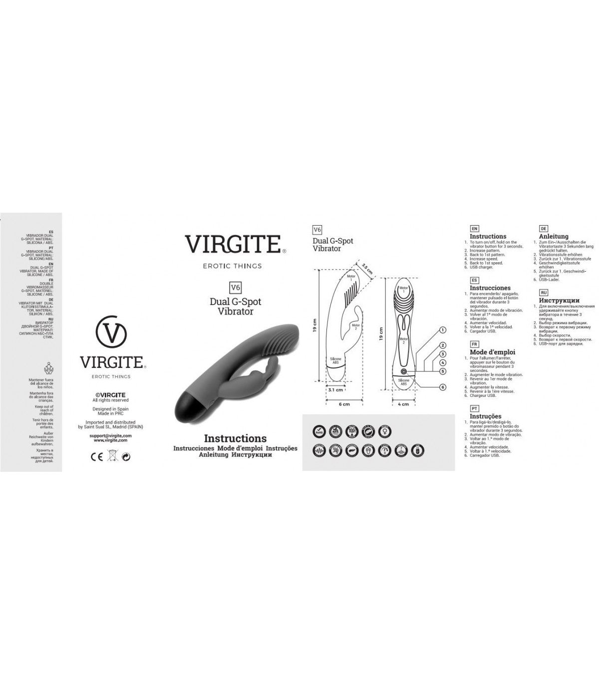RECHARGEABLE VIBRATOR PINK V6