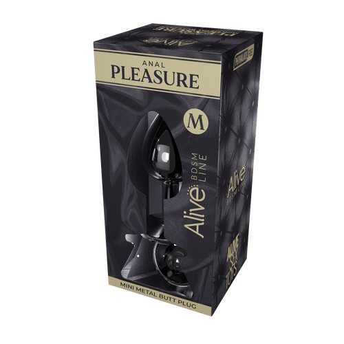 Alive - Metal Butt Plug Size M - Black