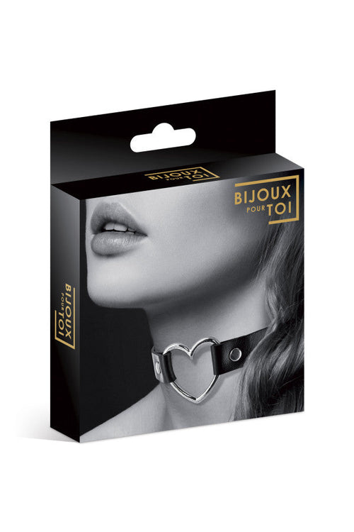 Bijoux Pour Toi - Necklace with Heart - Black