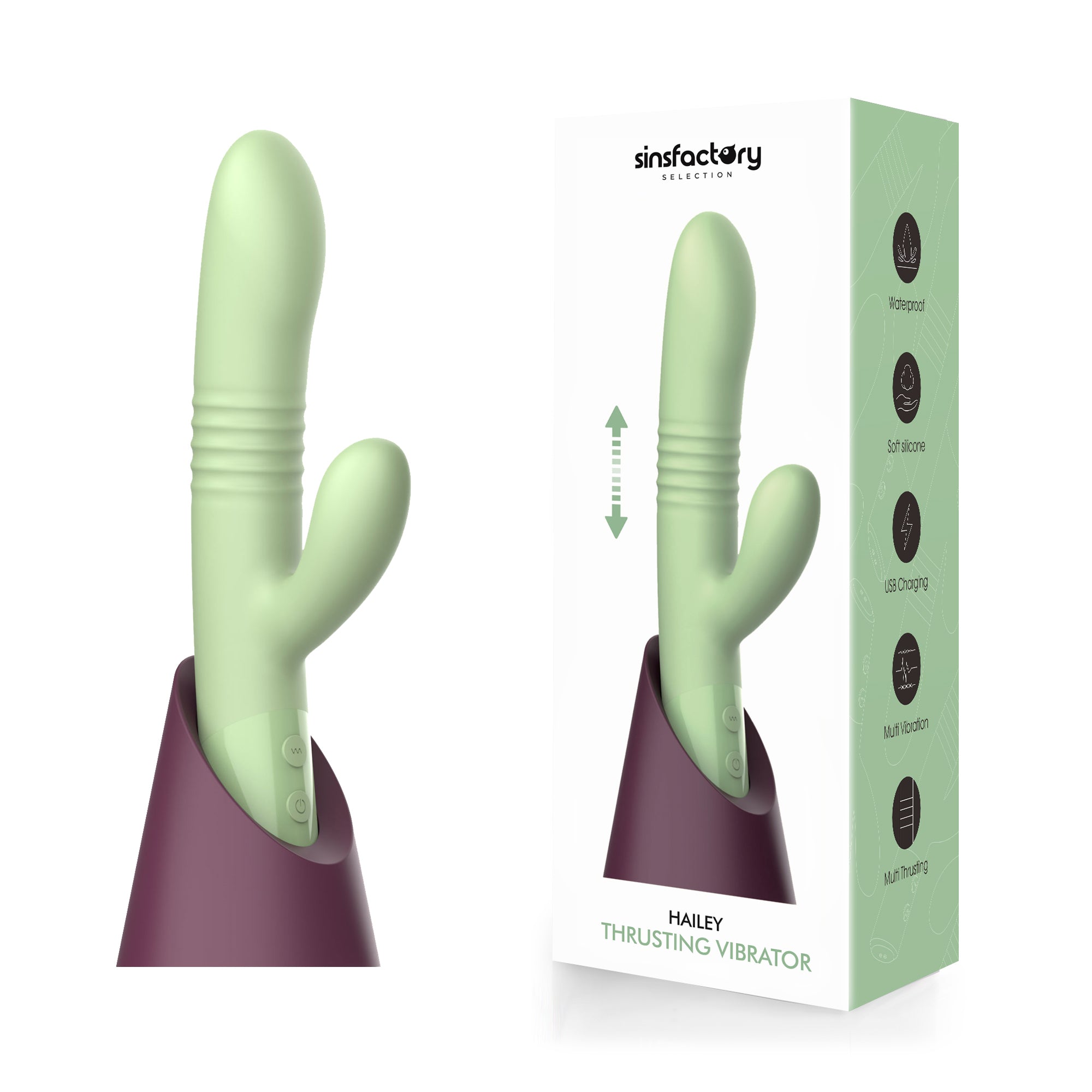 SinsFactory Selection - Thrusting Vibrator - Hailey - Green