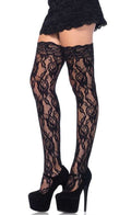 Black pink lace socks