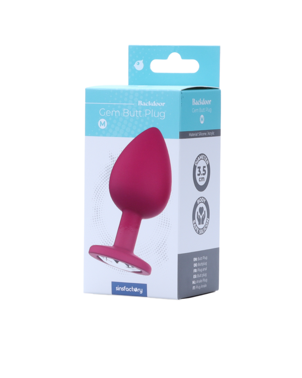 SinsFactory - Gem Butt Plug - M - Fuchsia