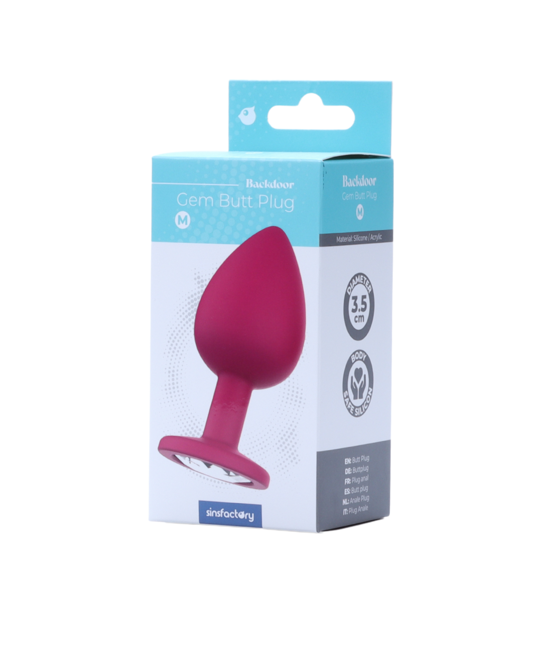 SinsFactory - Gem Butt Plug - M - Fuchsia
