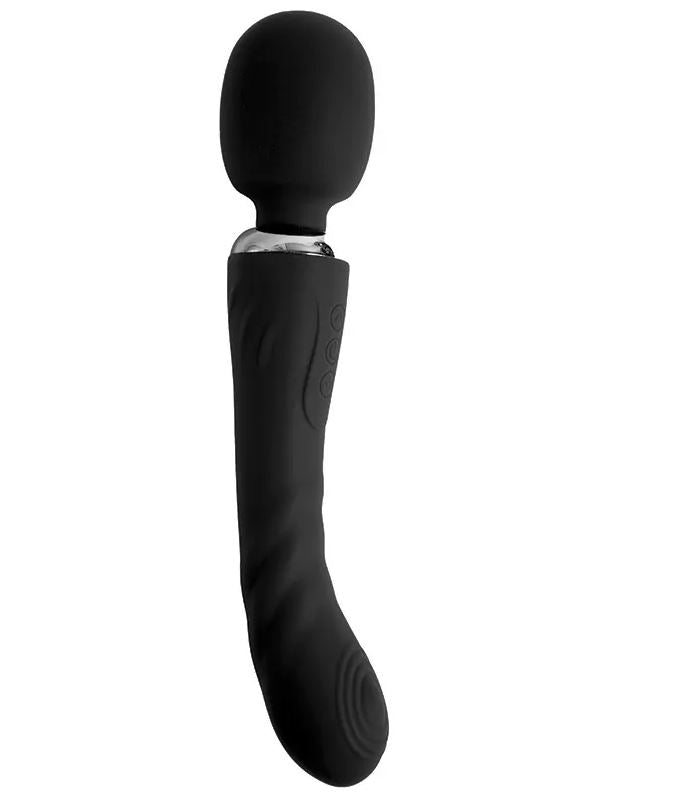 Fantasy Toys - 2-in-1 Wand and G-Spot Vibrator - Black - Pontus