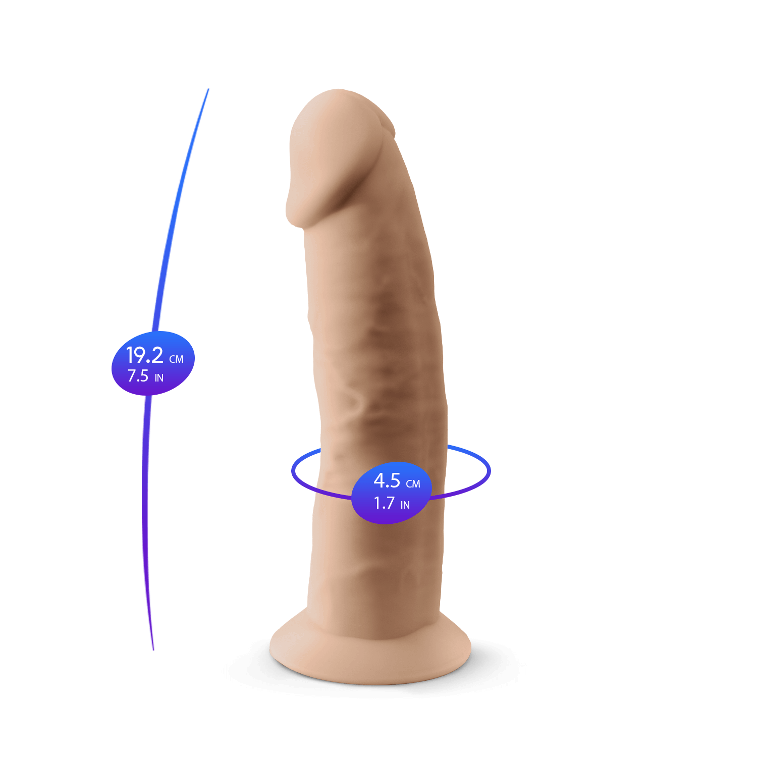 Silexd - Premium Silicone Dildo Mod.2 7.5'' - Flesh-colored