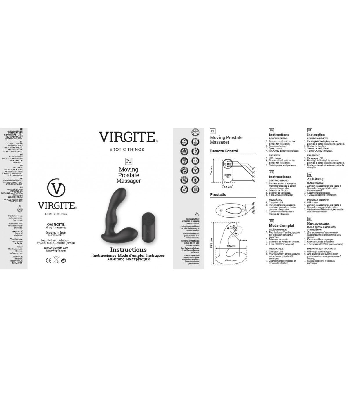 P1 PROSTATE VIBRATOR WITH REMOTE CONTROL