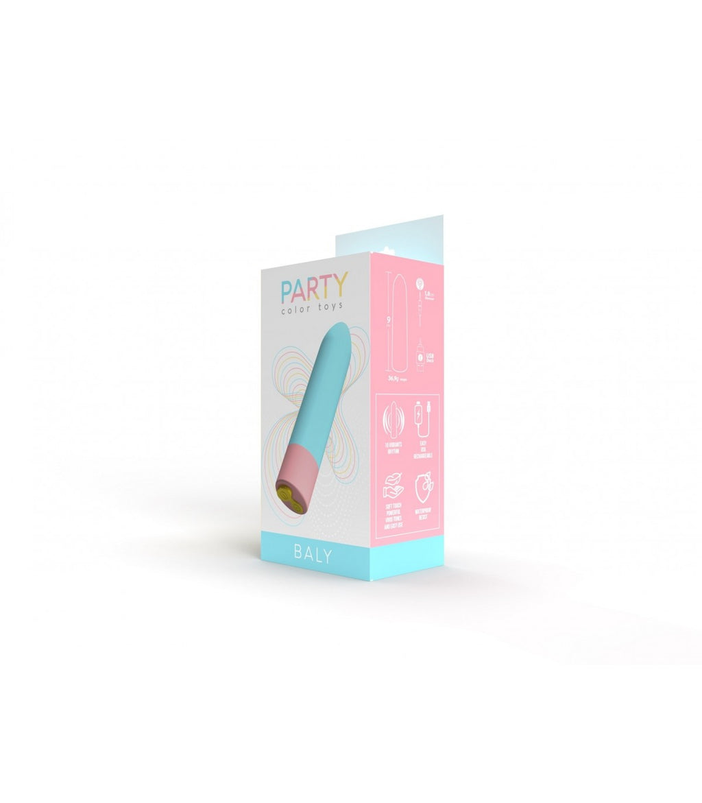 RECHARGEABLE VIBRATING BULLET BALY 10 INTENSITIES BLUE