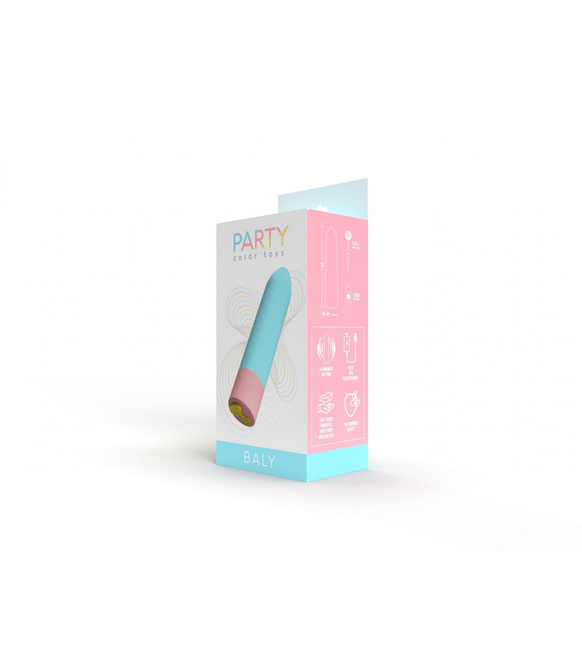 RECHARGEABLE VIBRATING BULLET BALY 10 INTENSITIES BLUE