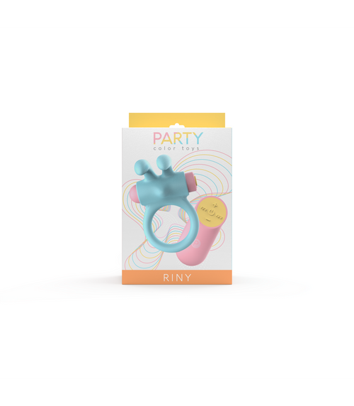 RINY VIBRATING RING WITH USB CONTROLLER IN BLUE SILICONE