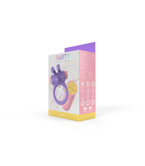 RINY VIBRATING RING WITH USB CONTROLLER IN LILAC SILICONE