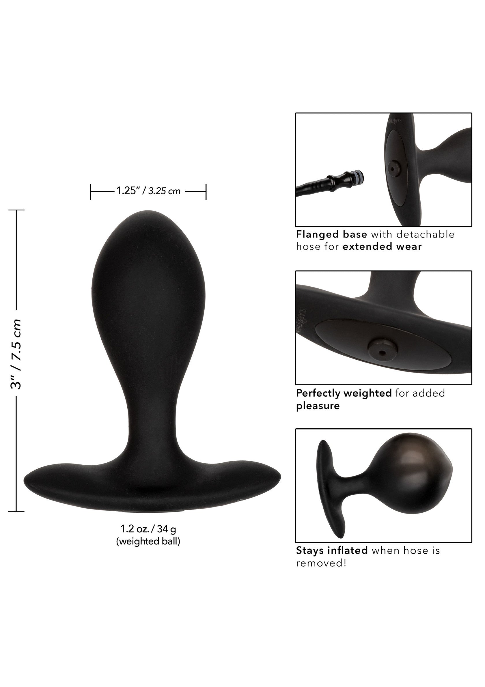 Black silicone inflatable plug