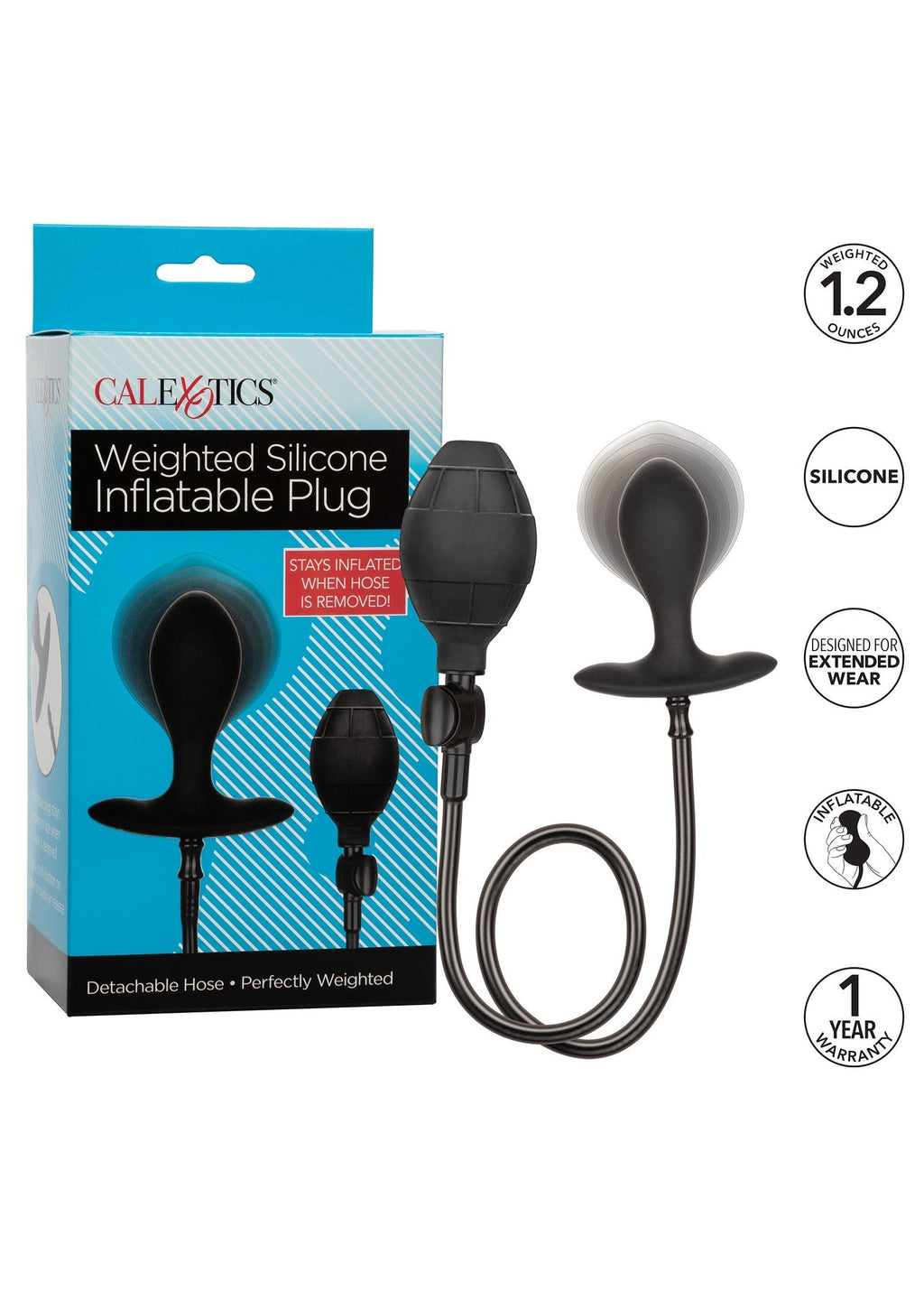 Black silicone inflatable plug