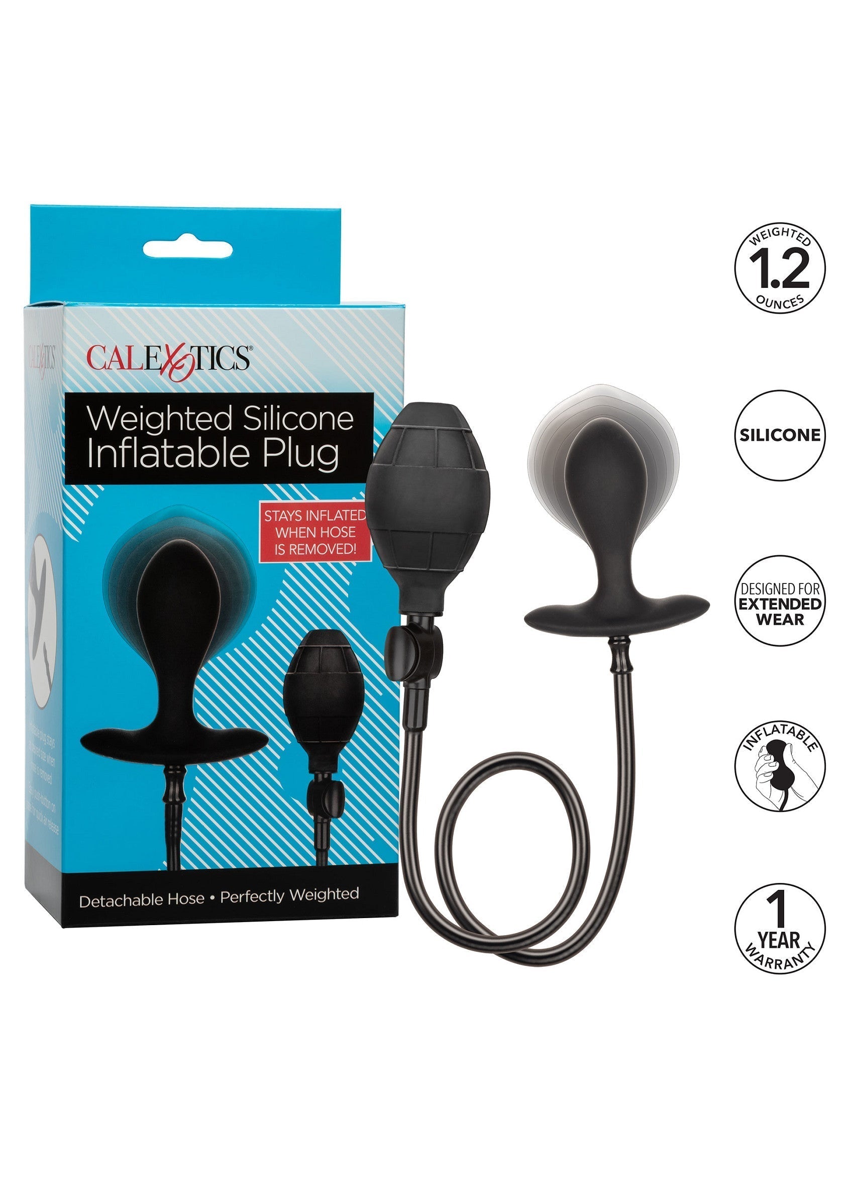 Black silicone inflatable plug