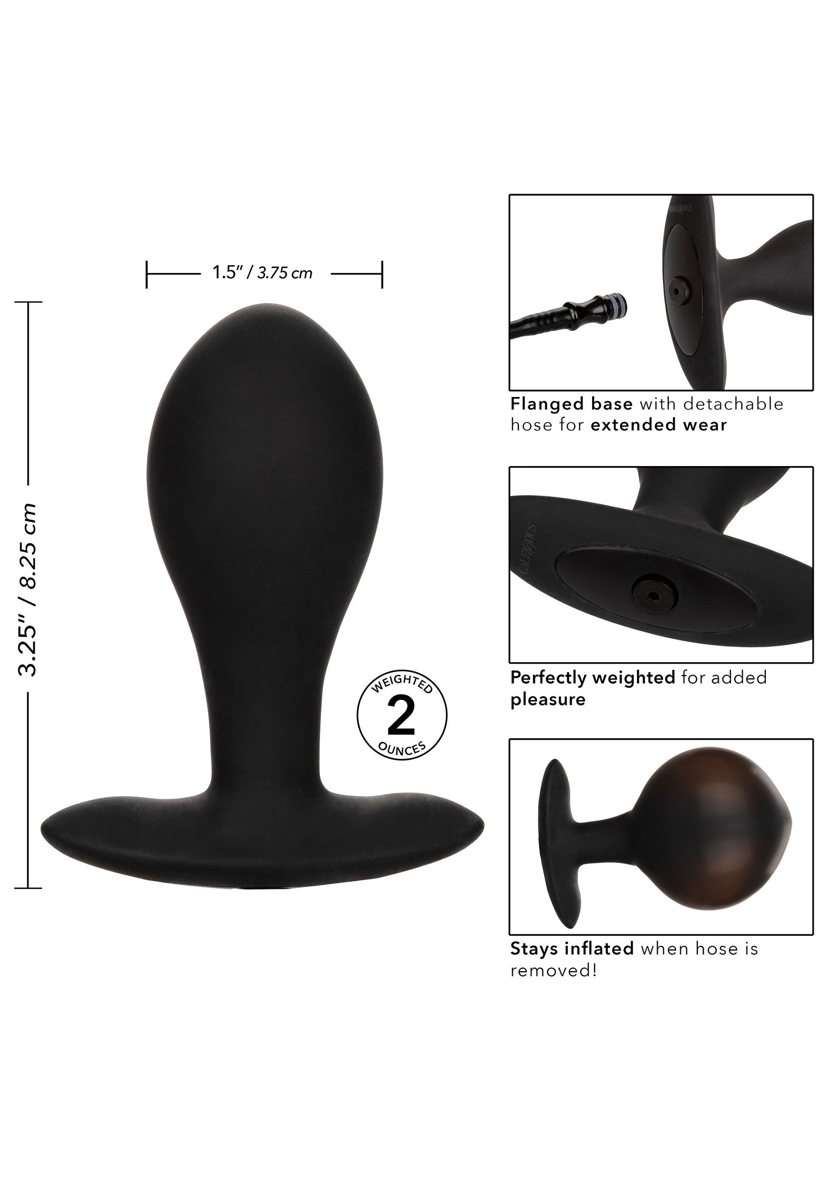 Large black weighted inflatable plug