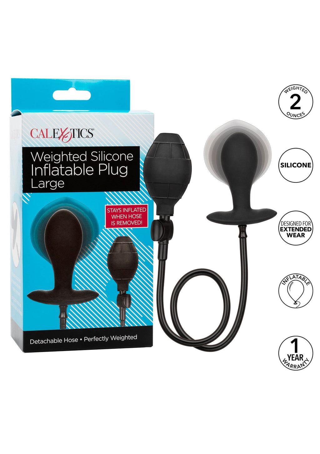 Large black weighted inflatable plug