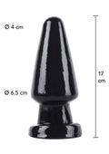 Large 17 cm Black Cone-Shaped Anal Plug