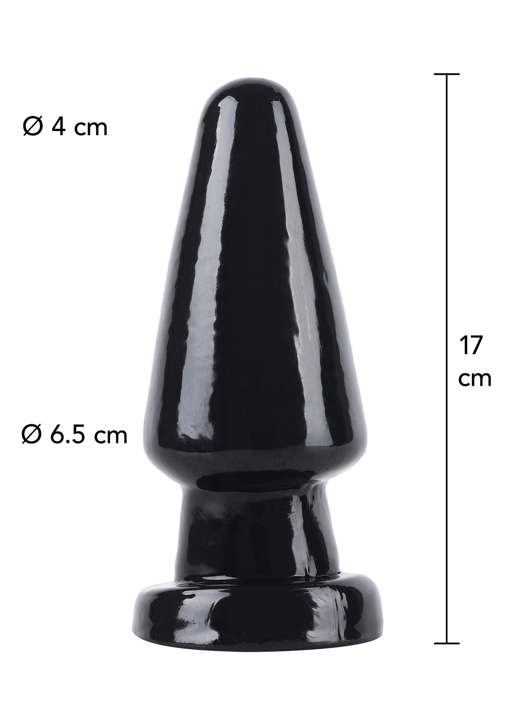 Large 17 cm Black Cone-Shaped Anal Plug