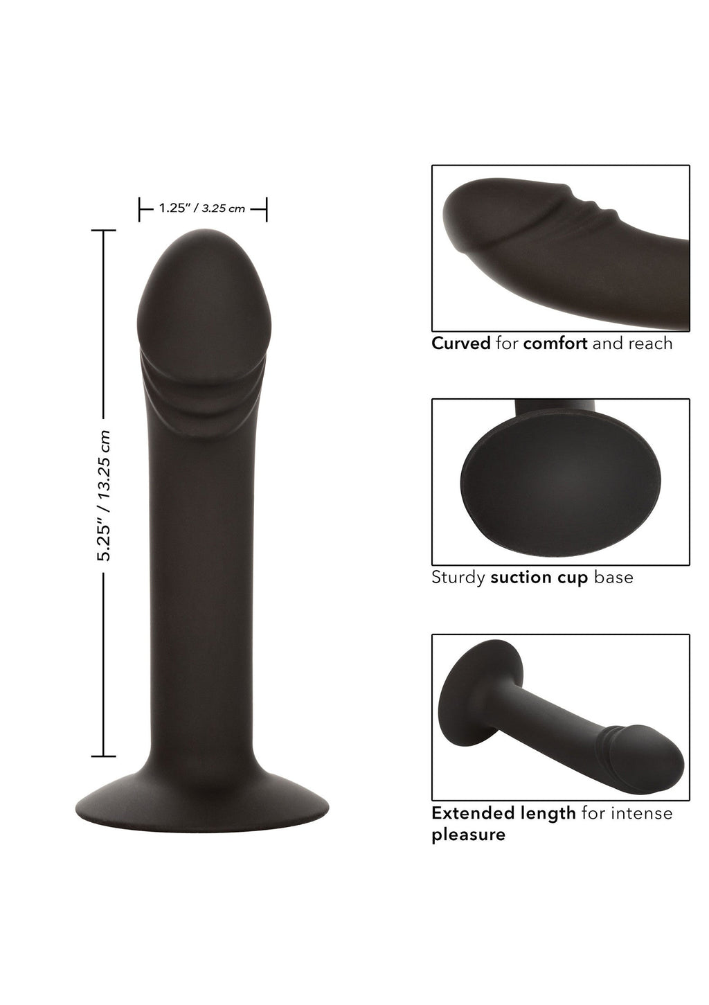 Black curved anal dildo