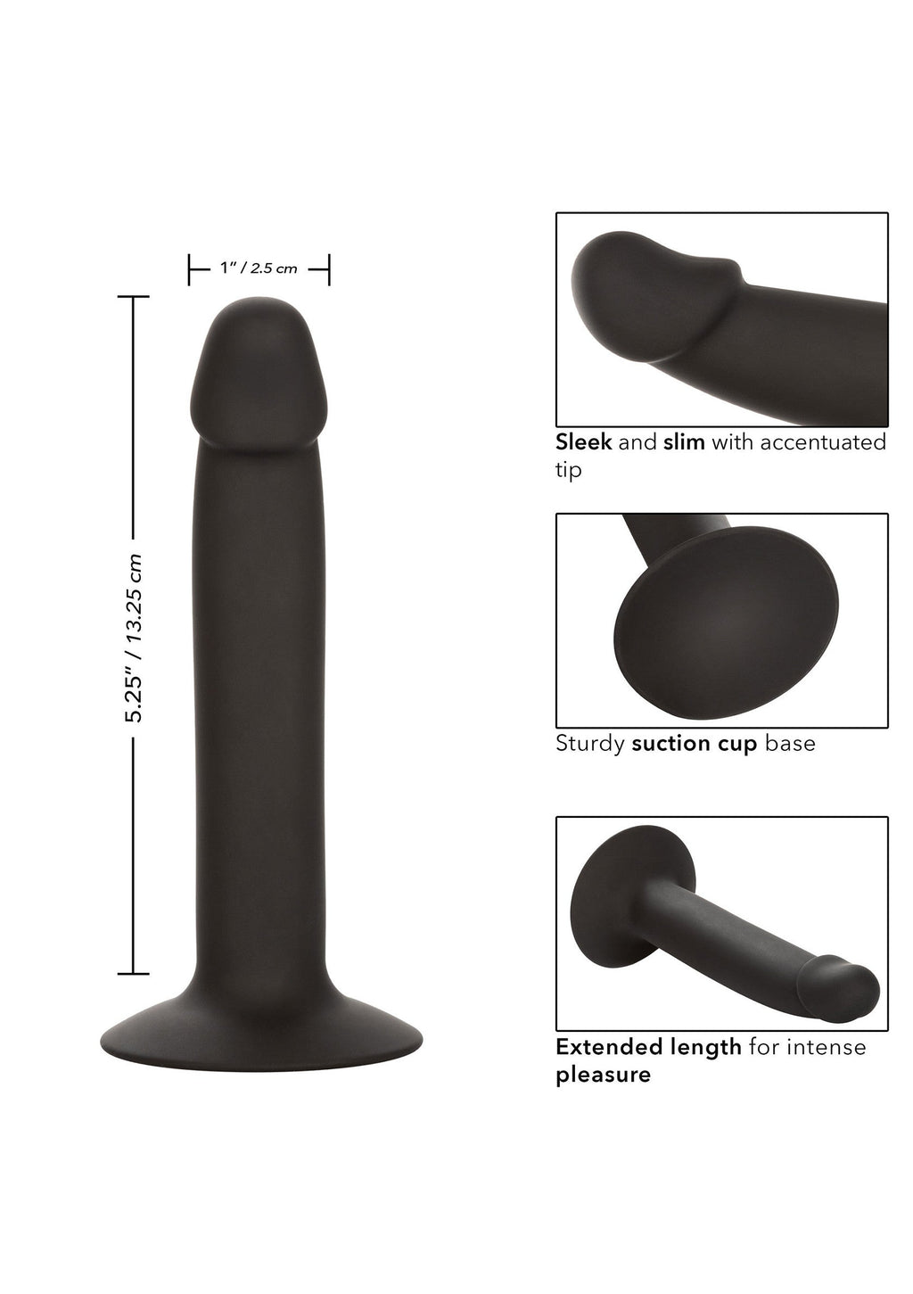 Thin black anal dildo