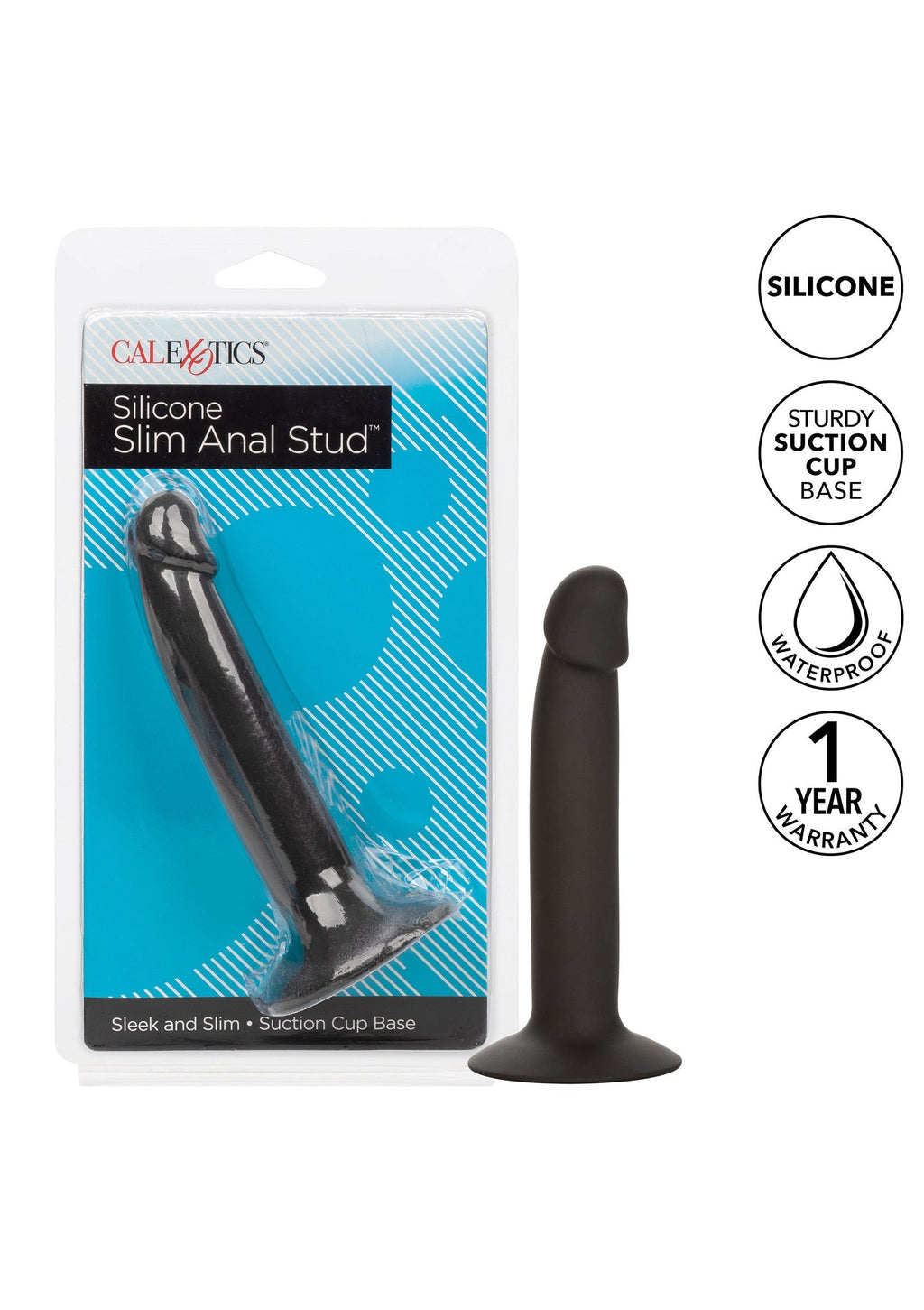 Thin black anal dildo