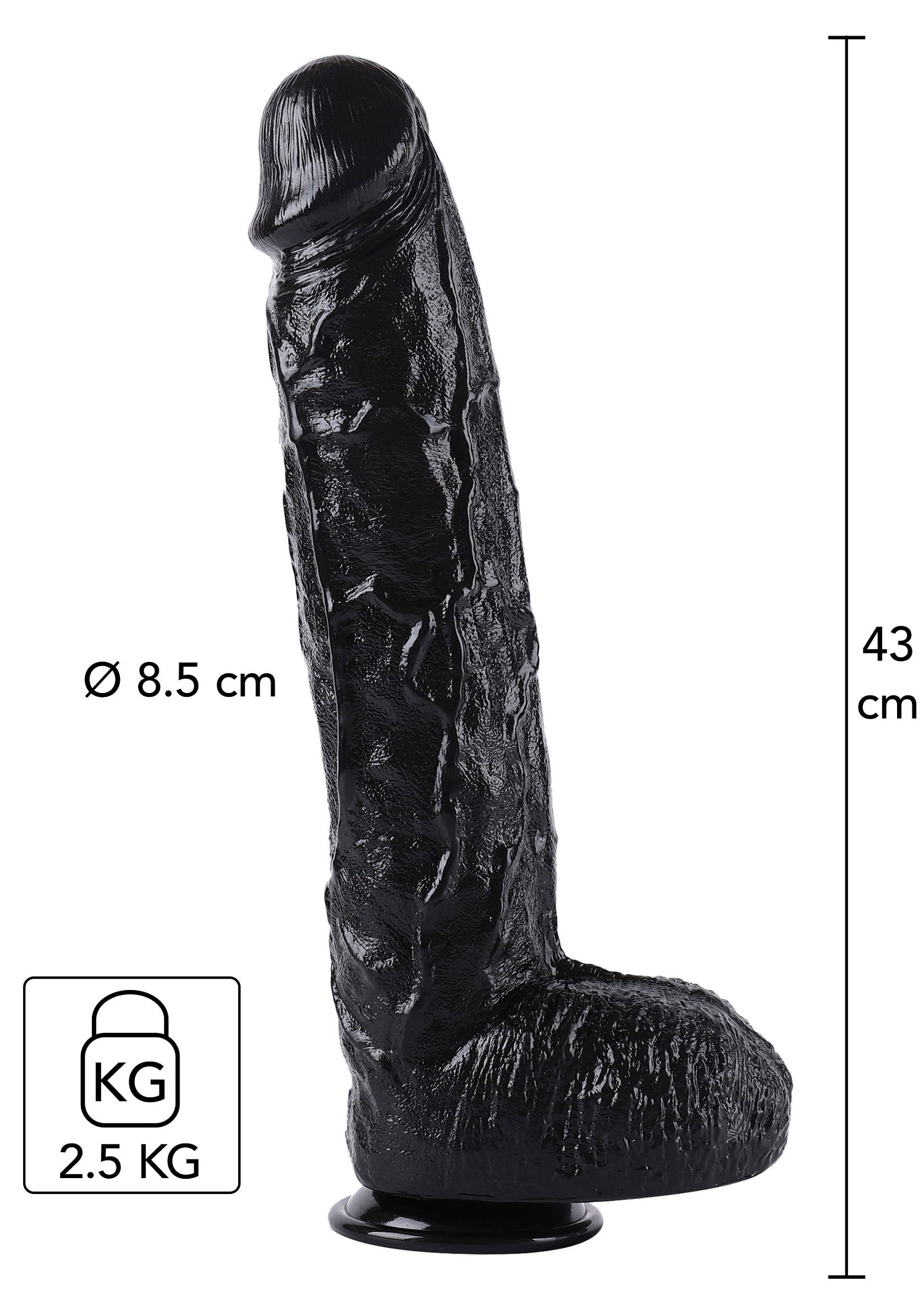 Black dildo 43 cm