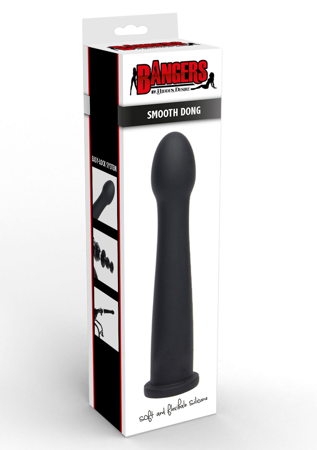 Smooth Easy-Lock Dildo 19 cm Black
