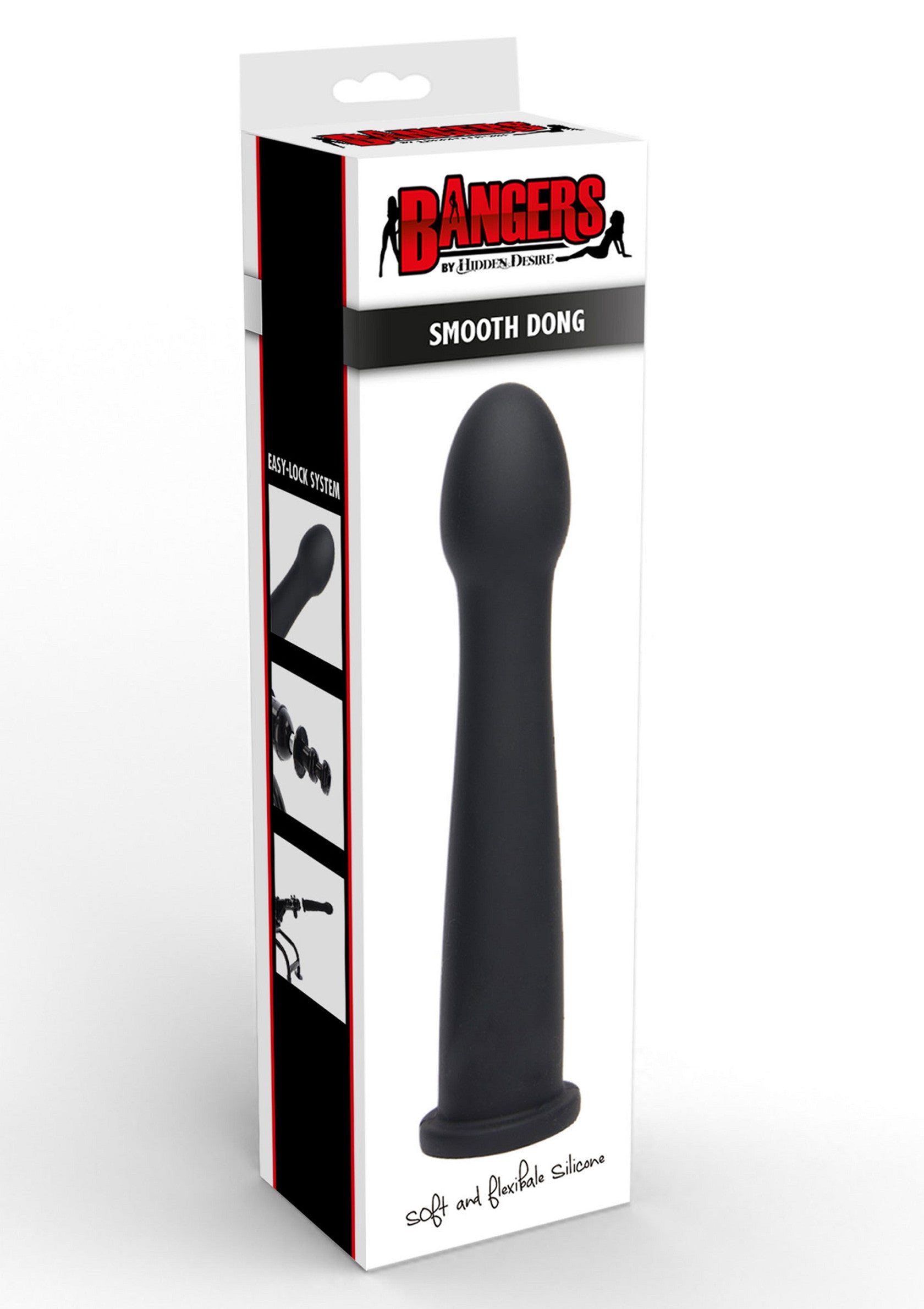 Smooth Easy-Lock Dildo 19 cm Black