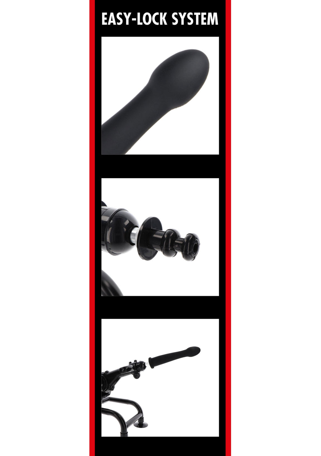 Smooth Easy-Lock Dildo 19 cm Black