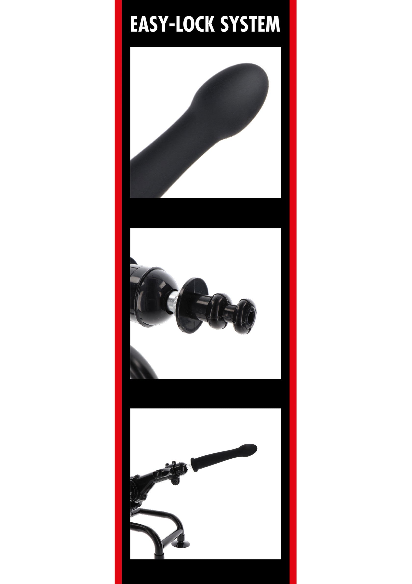 Smooth Easy-Lock Dildo 19 cm Black