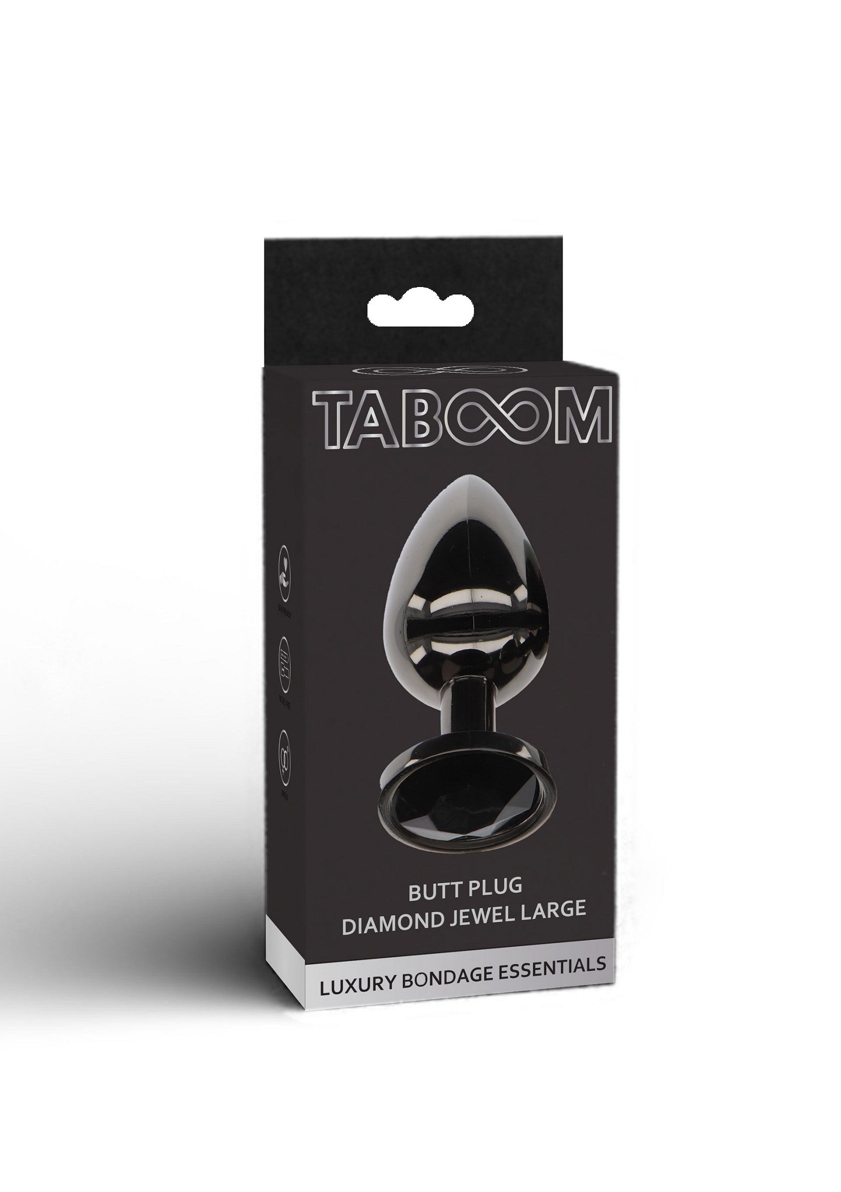 Black L diamond jewel butt plug
