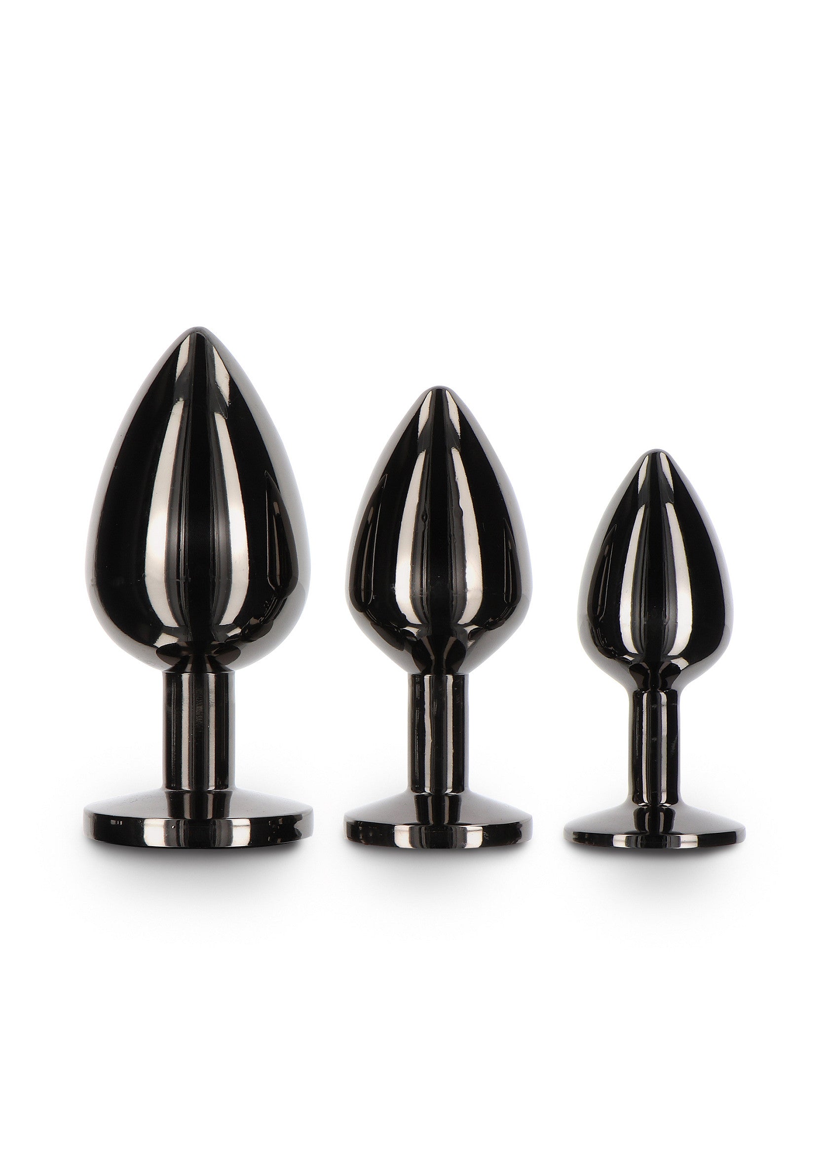 Black L diamond jewel butt plug
