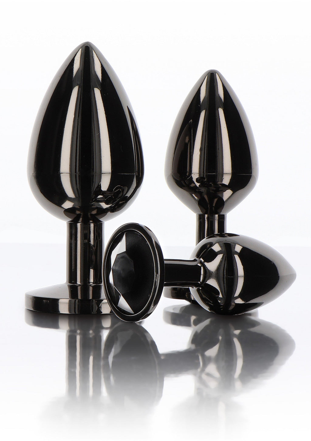 Black L diamond jewel butt plug