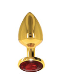 Gold M diamond jewel butt plug
