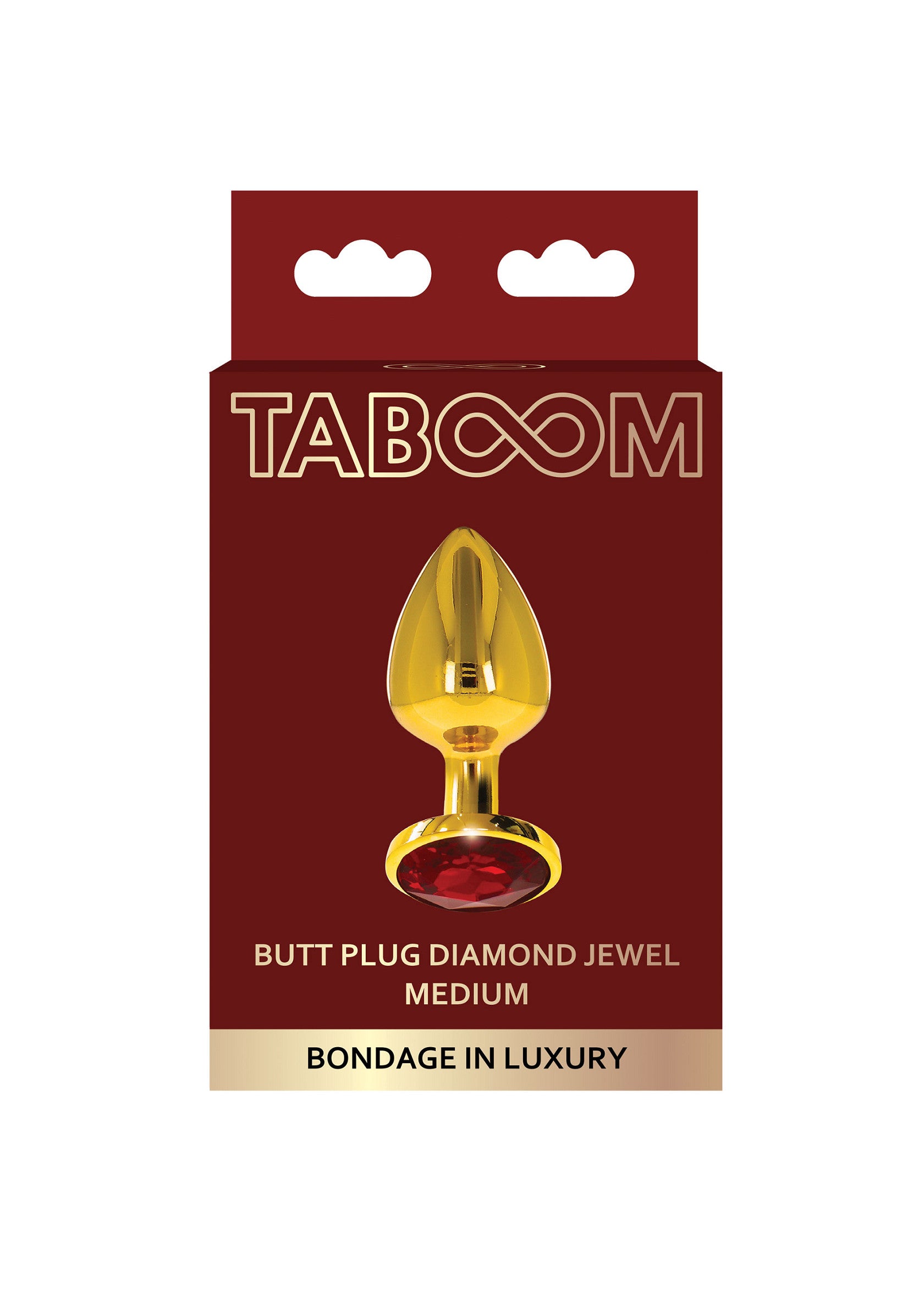 Gold M diamond jewel butt plug