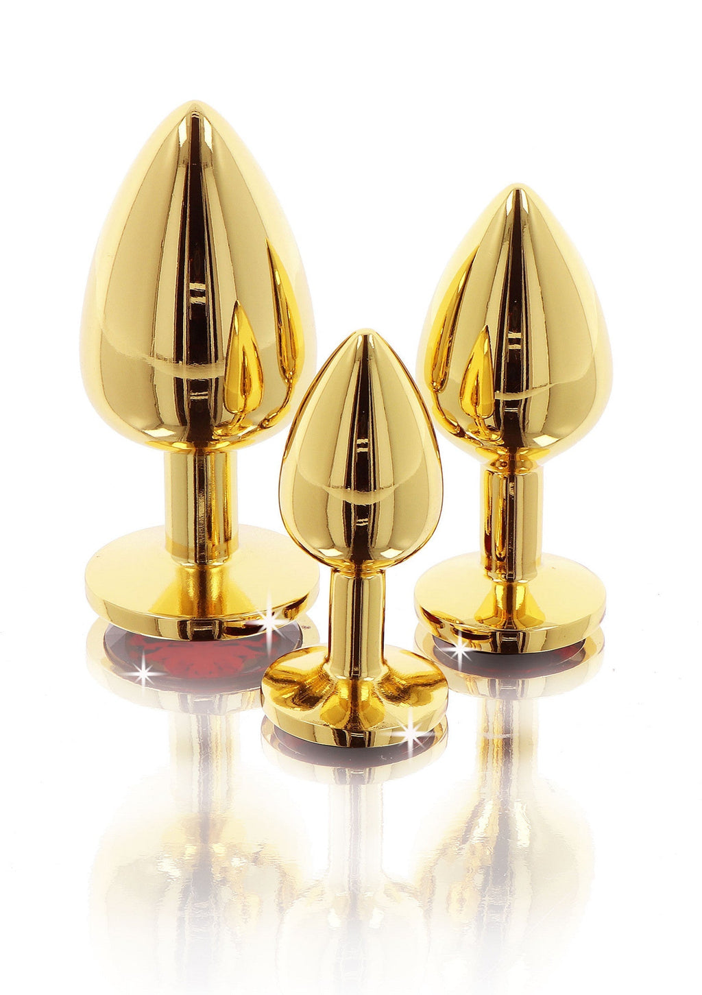 Gold M diamond jewel butt plug