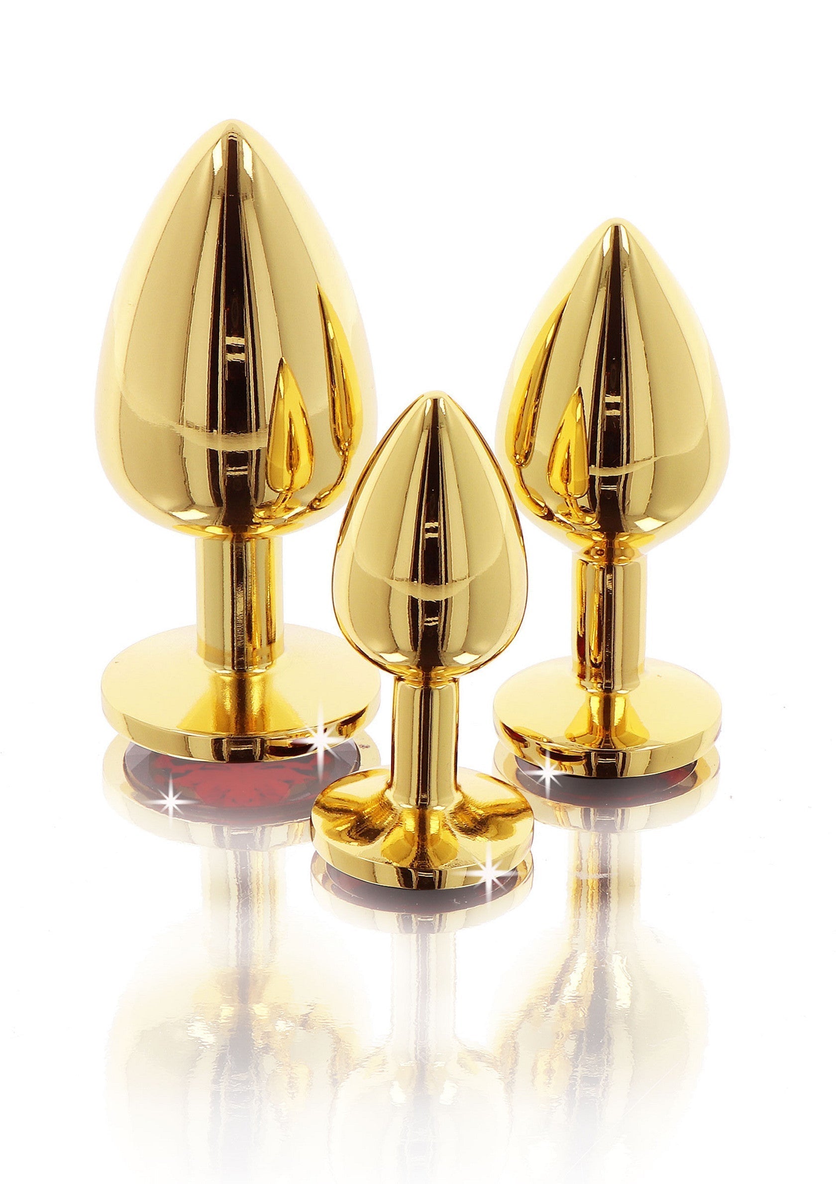Gold M diamond jewel butt plug