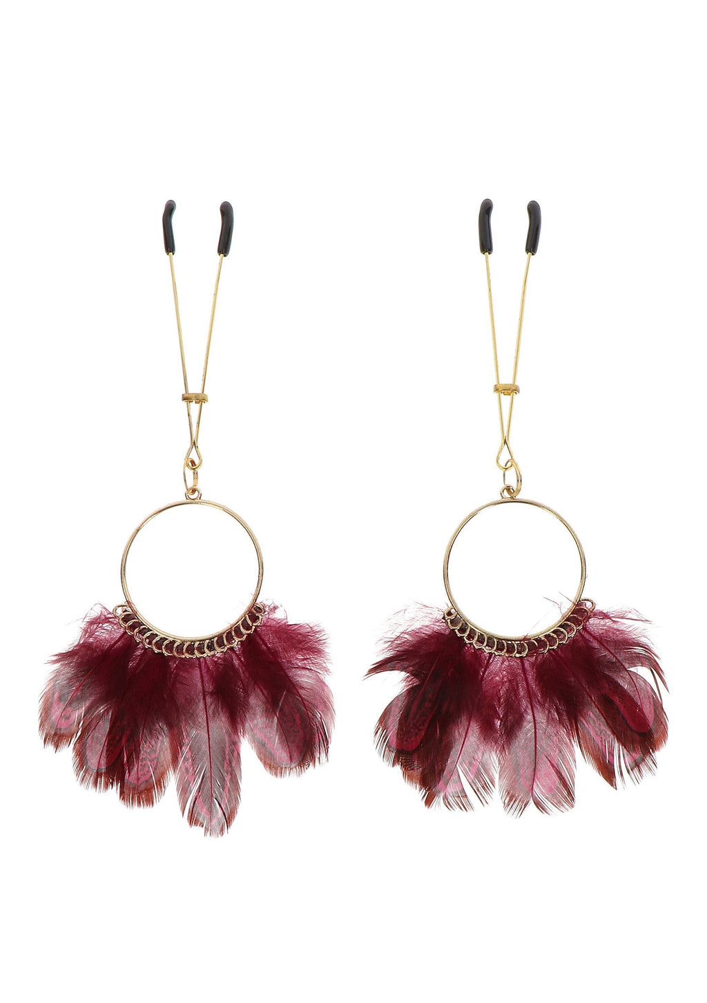 Tweezers with golden feathers