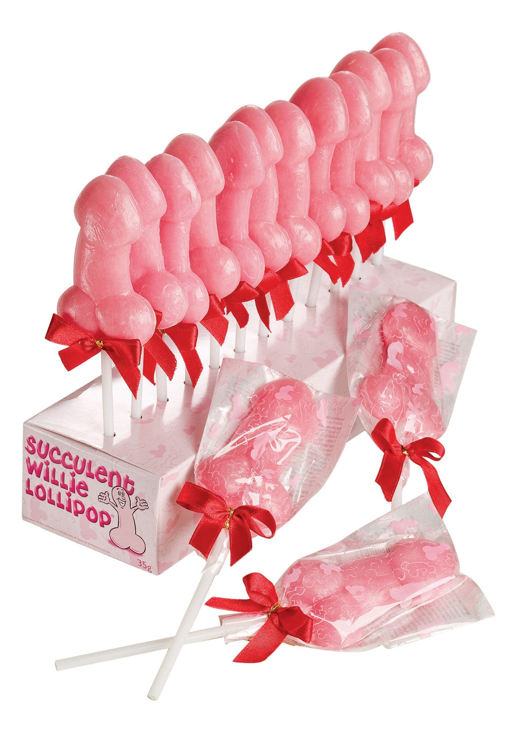 Willie Lollipop Display 24 pcs Pink