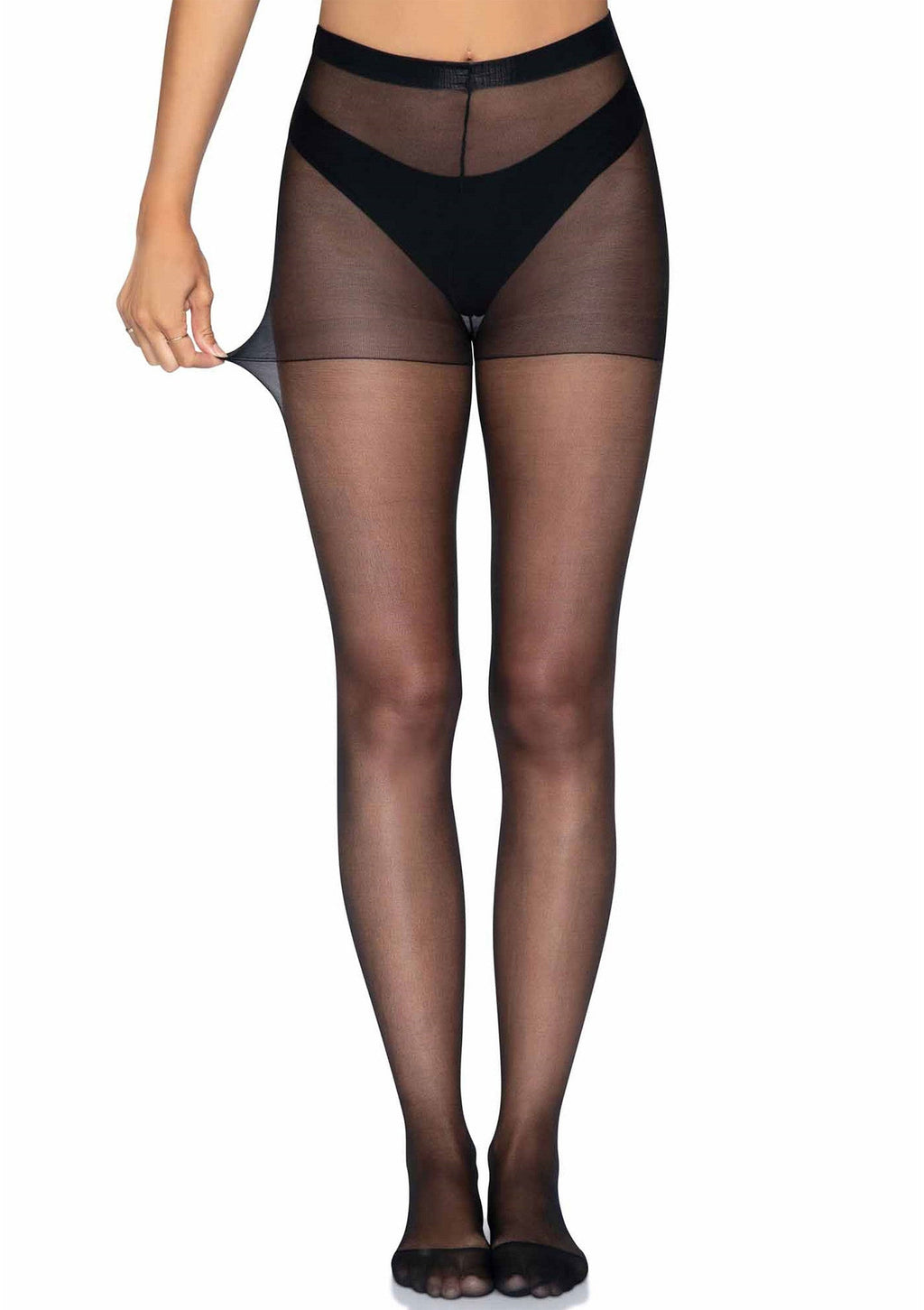 Black sheer stockings with back seam