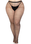 Black Micro-Elastane Plus Fishnet Tights