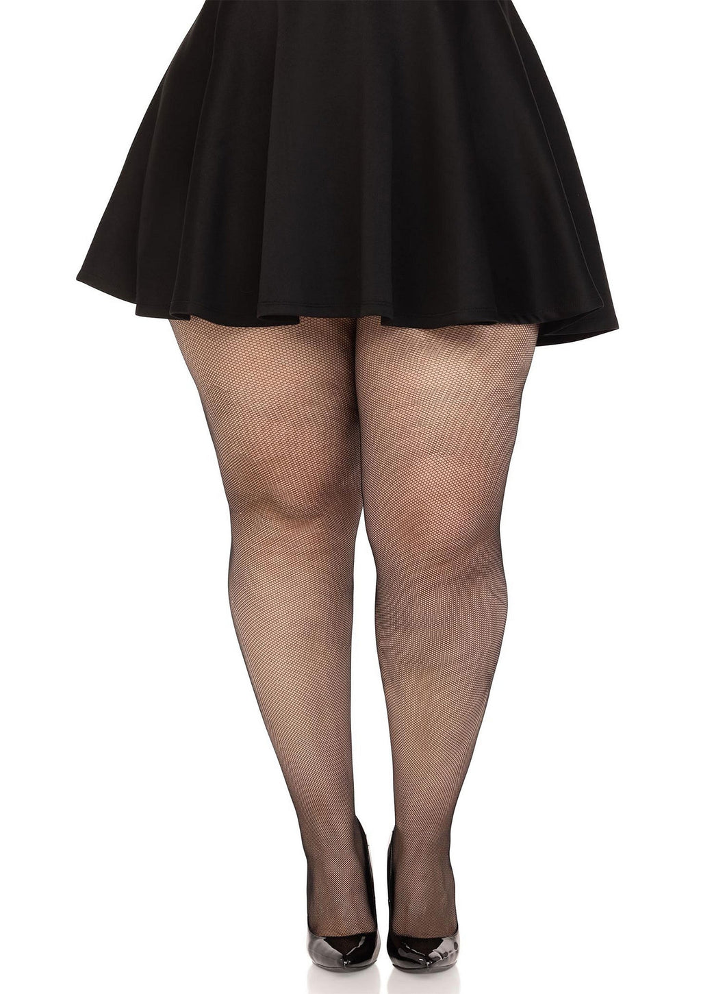 Black Micro-Elastane Plus Fishnet Tights