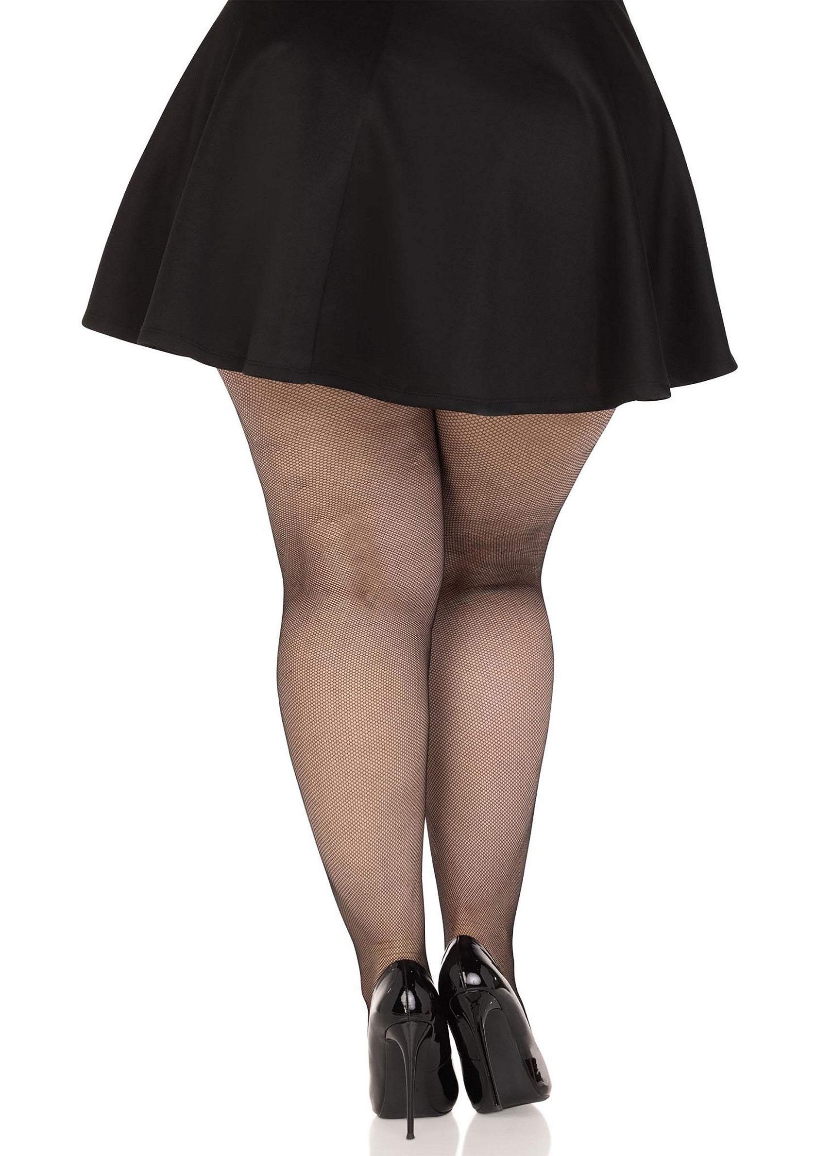 Black Micro-Elastane Plus Fishnet Tights