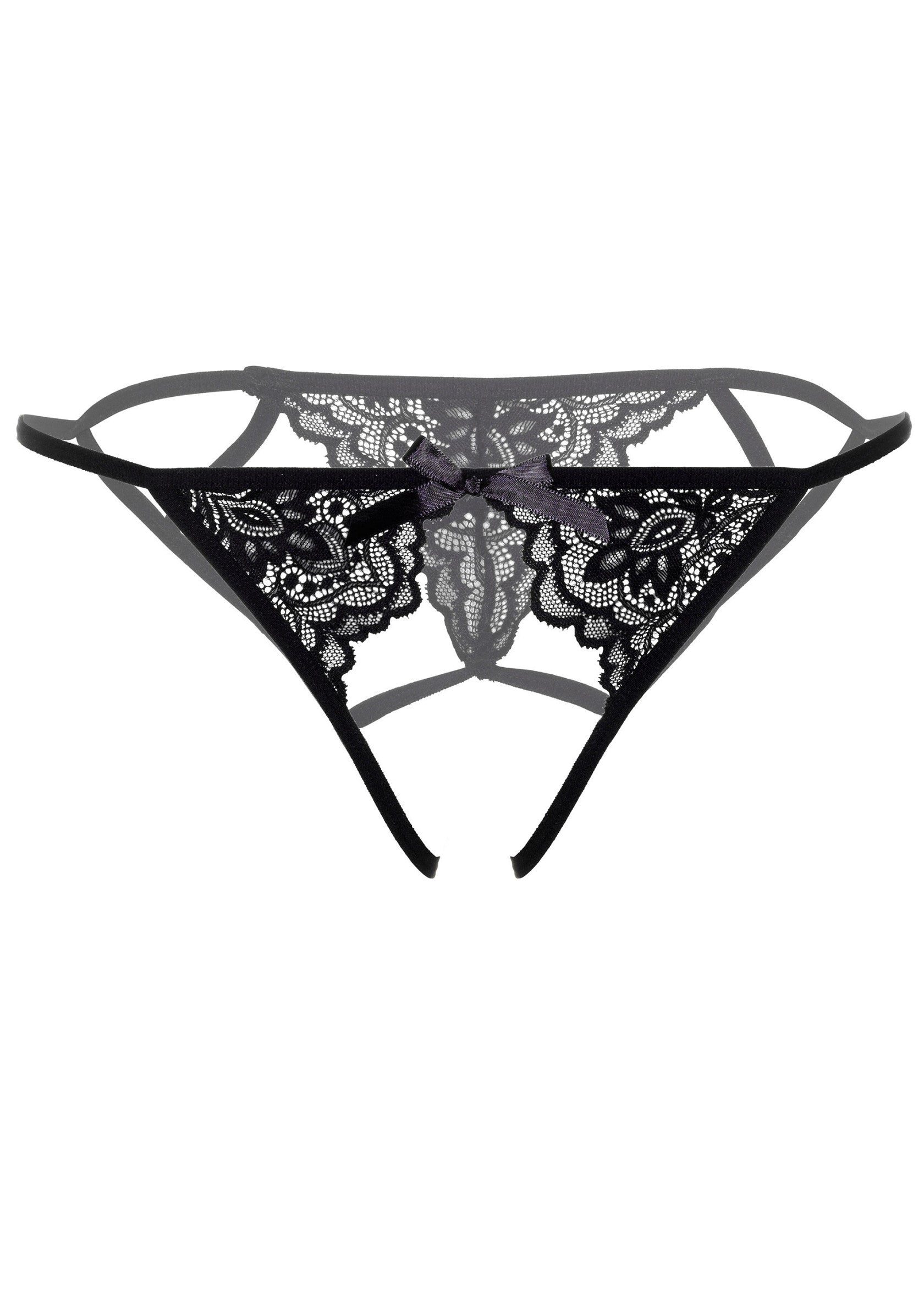Black bikini with thin straps Inez without crotch opening
