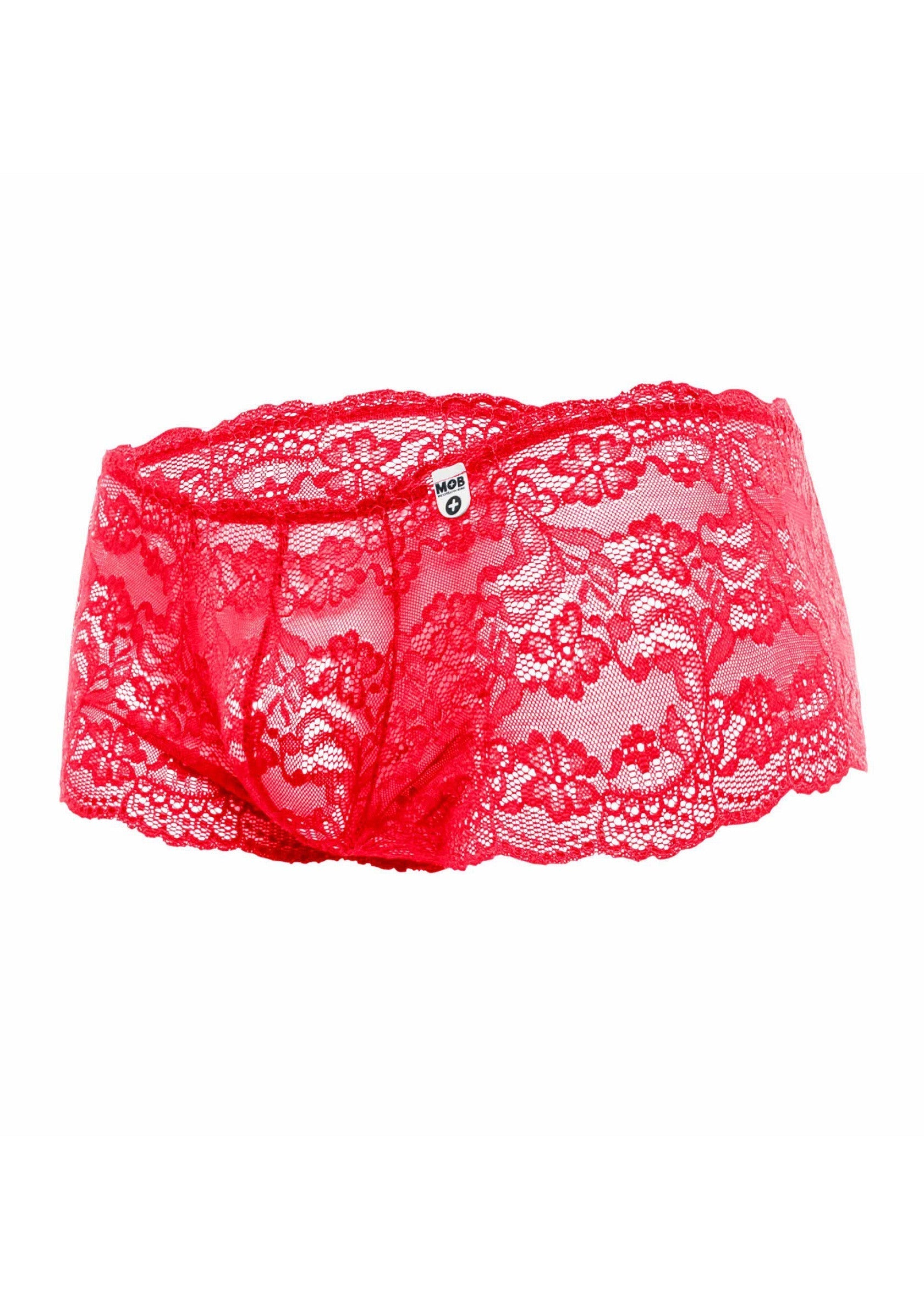 Rose Lace Boy Short red