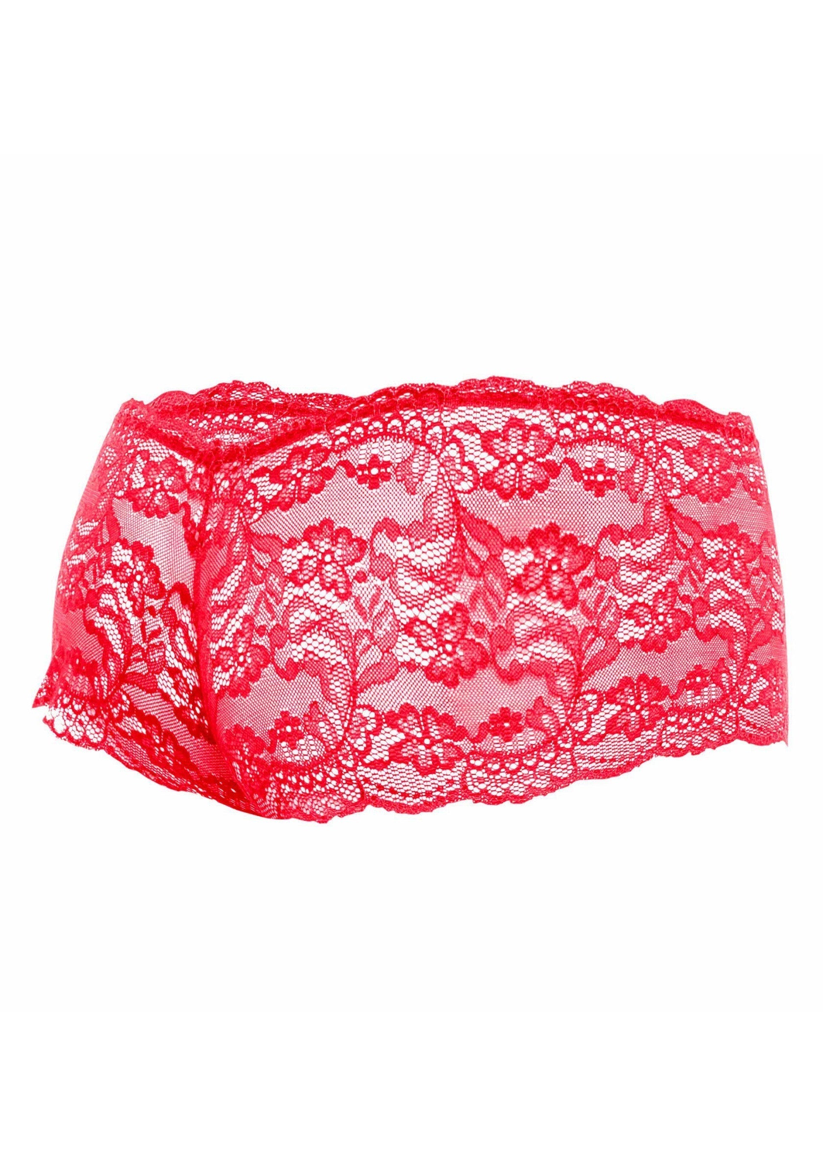 Rose Lace Boy Short red