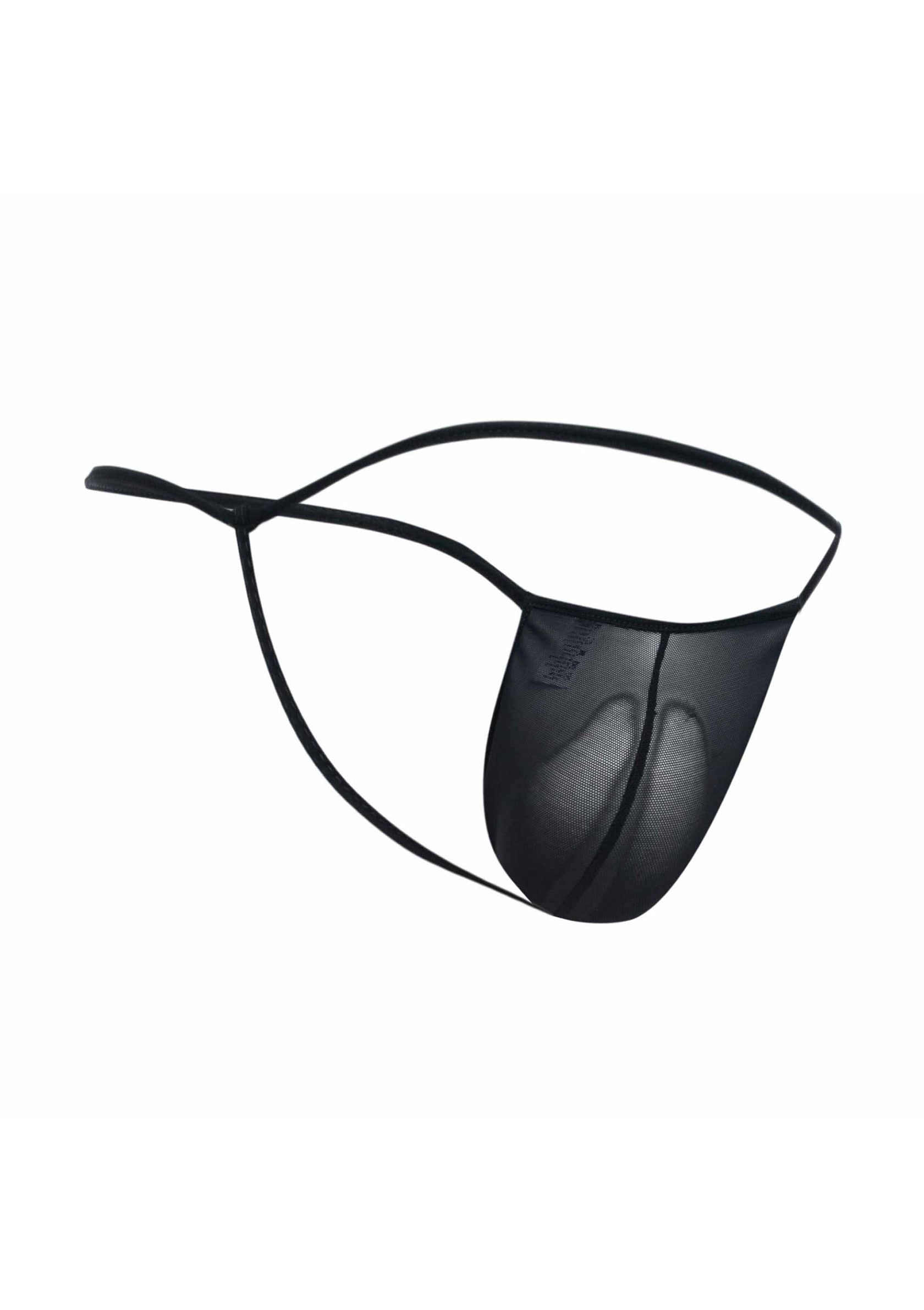 MOB Sheer T-Back Thong, Black