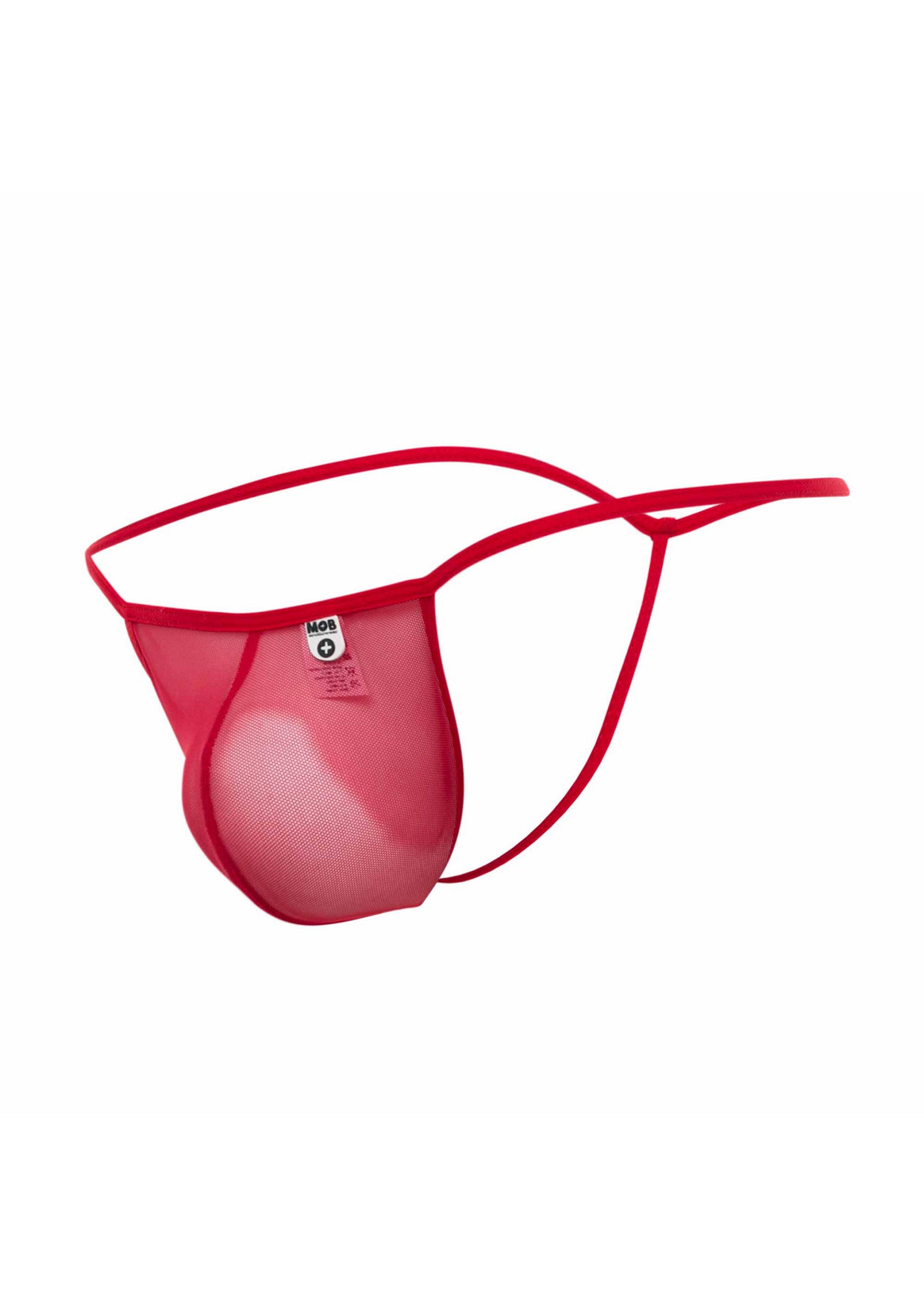 MOB Sheer T-Back Thong red