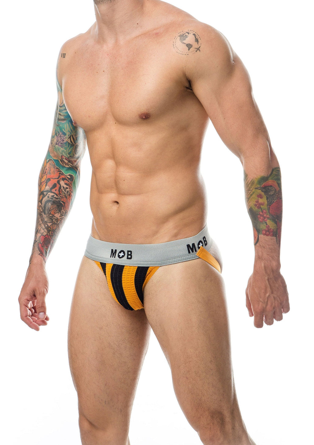 Classic orange striped MOB jockstrap