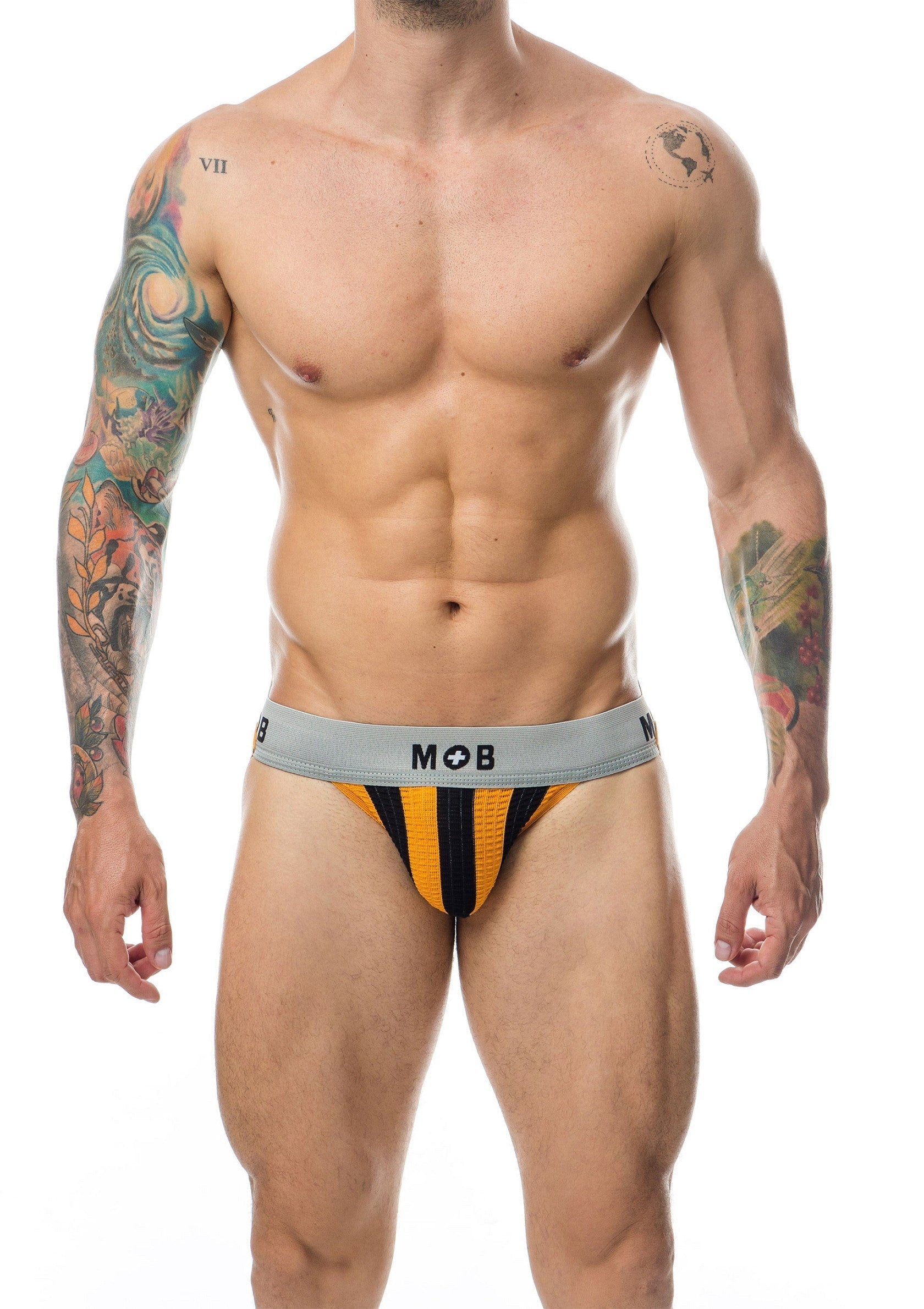 Classic orange striped MOB jockstrap