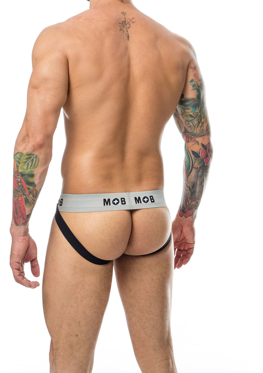 Classic white MOB striped jockstrap